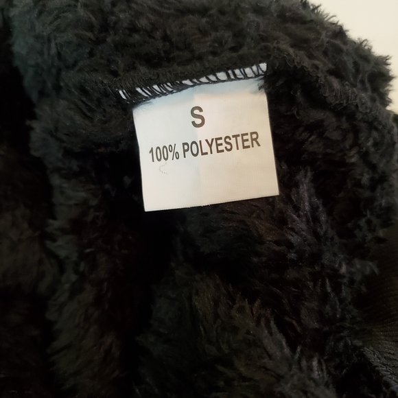 Black Fuzzy Hoodie Pullover Sweatshirt - Picture 7 of 7